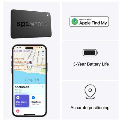 Boomcard GPS Tracker im Kreditkartenformat für Apple Find My