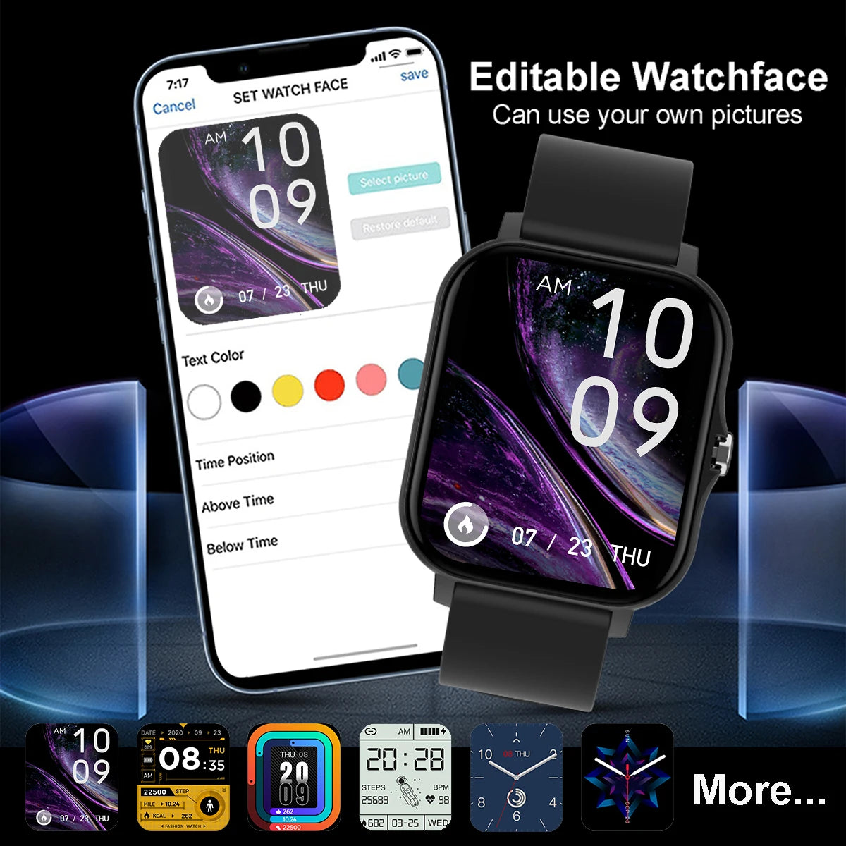 Smartwatch für Fitness mit Blutdruckmessung und Touch-Display