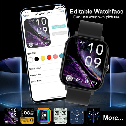 Smartwatch für Fitness mit Blutdruckmessung und Touch-Display