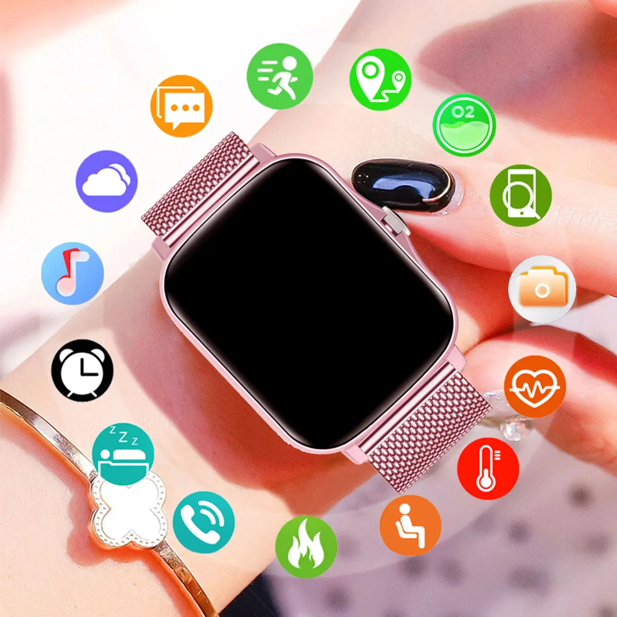 Smartwatch für Fitness mit Blutdruckmessung und Touch-Display