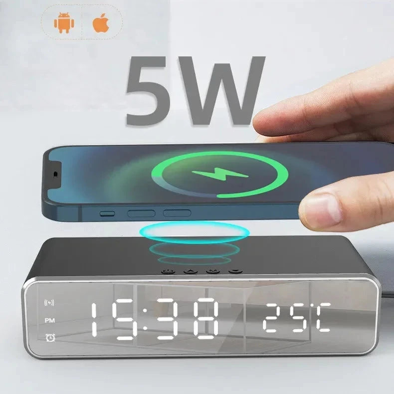 Wireless Charger Wecker mit Thermometer und LED-Display
