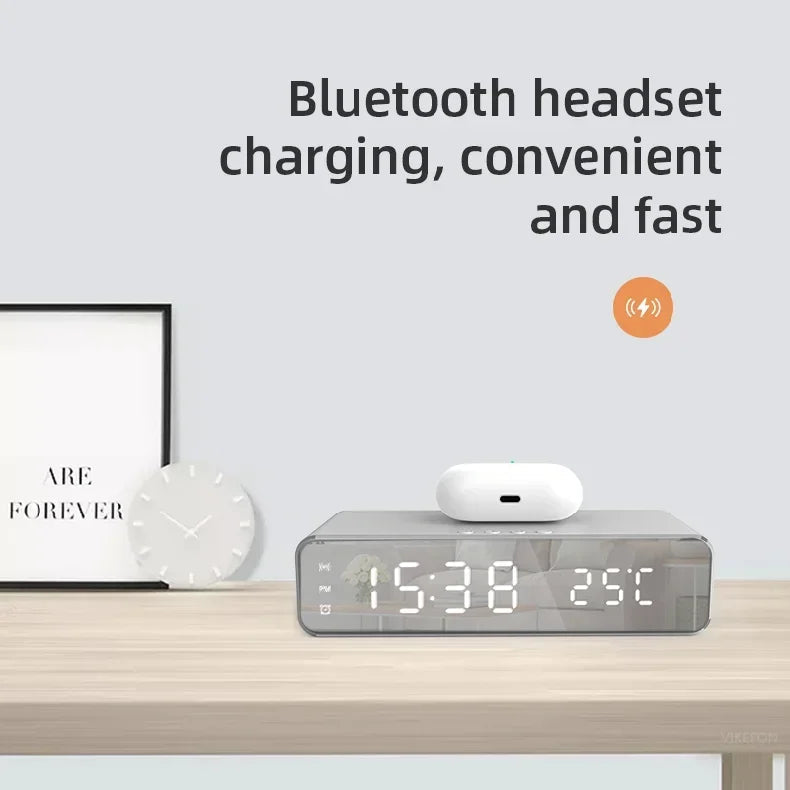Wireless Charger Wecker mit Thermometer und LED-Display