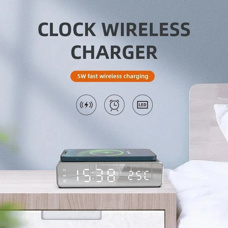Wireless Charger Wecker mit Thermometer und LED-Display