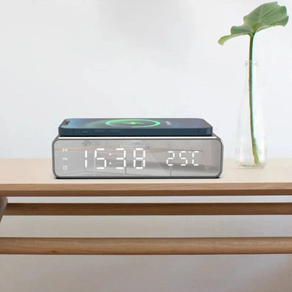 Wireless Charger Wecker mit Thermometer und LED-Display
