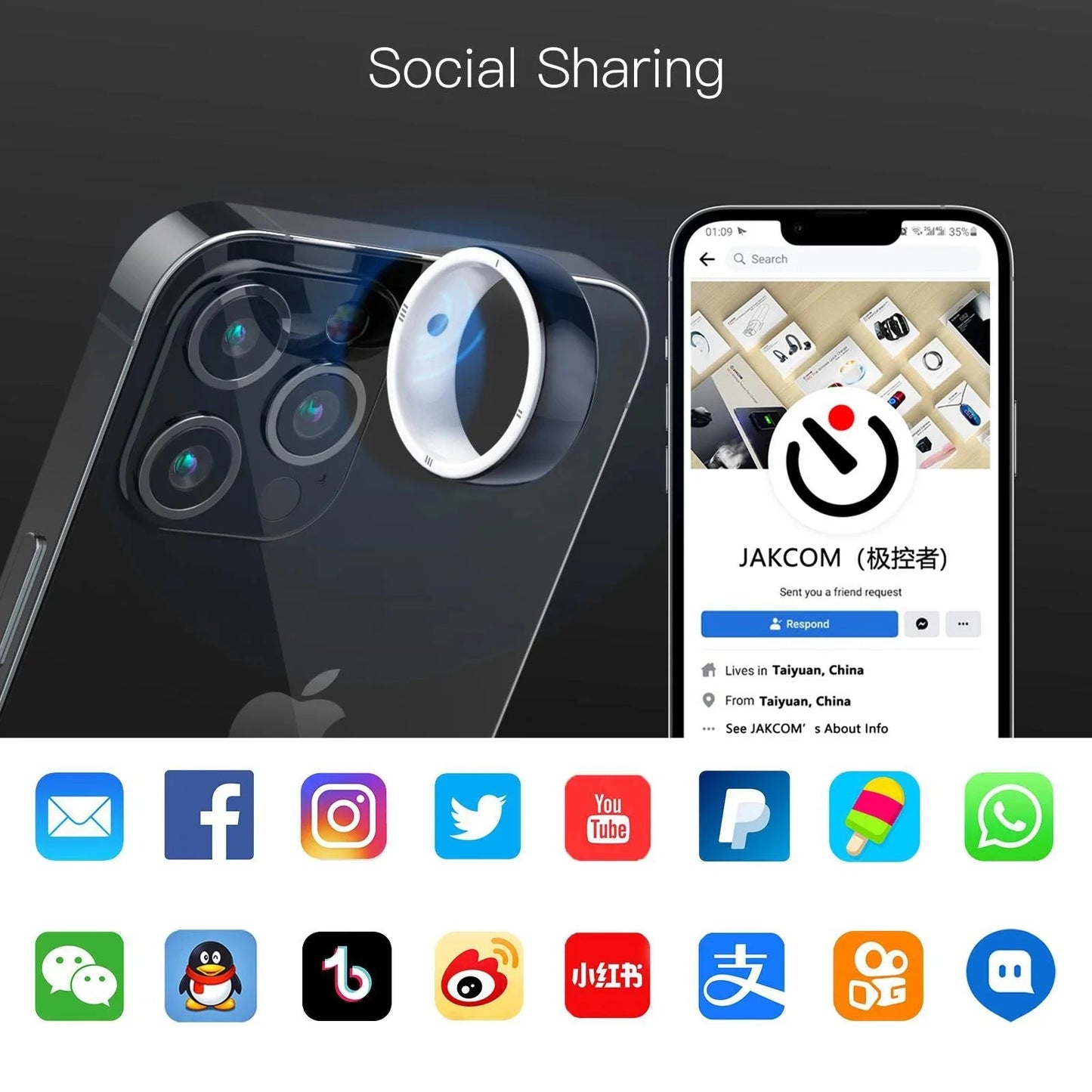 JAKCOM Smart Ring mit NFC-Technologie
