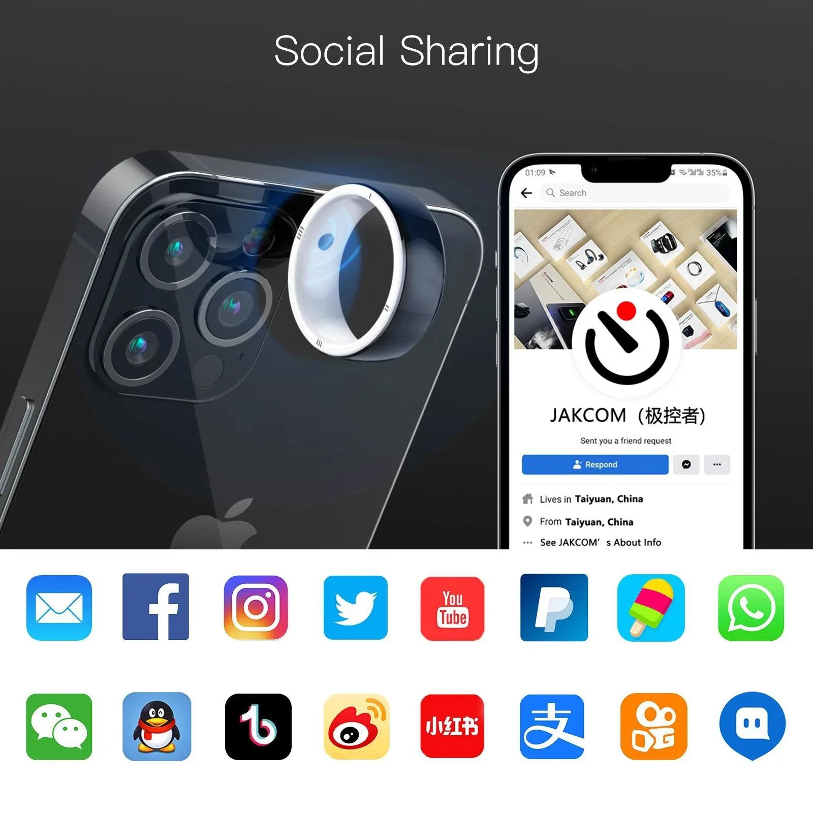 JAKCOM Smart Ring mit NFC-Technologie