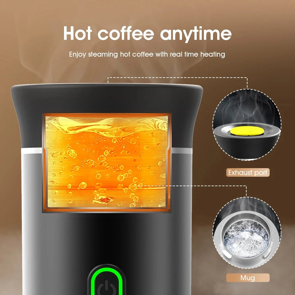 Tragbare 3in1 Espressomaschine für Kapseln und Kaffeepulver